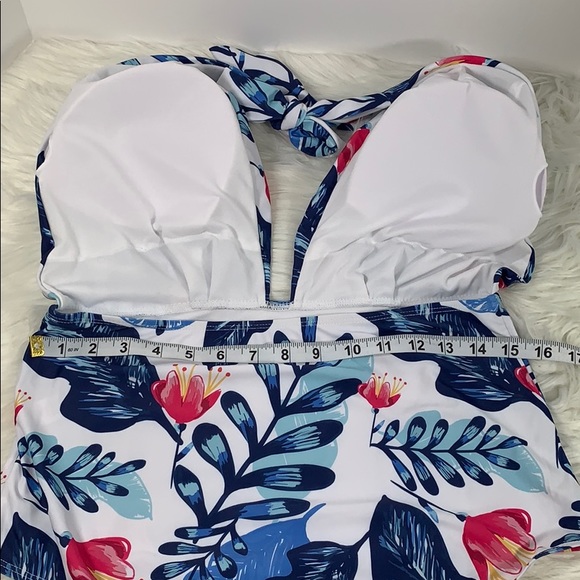 Backless deep plunge high waisted swim suit XL - Picture 6 of 7